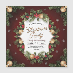 Elegant Festive Christmas Party Invitation