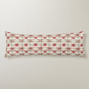 Elegant Festive Christmas Plaid Body Pillow