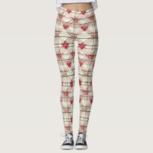 Elegant Festive Christmas Plaid Leggings