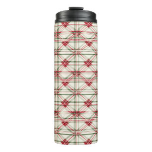 Elegant Festive Christmas Plaid Thermal Tumbler