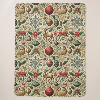 Elegant Festive Christmas Sherpa Blanket