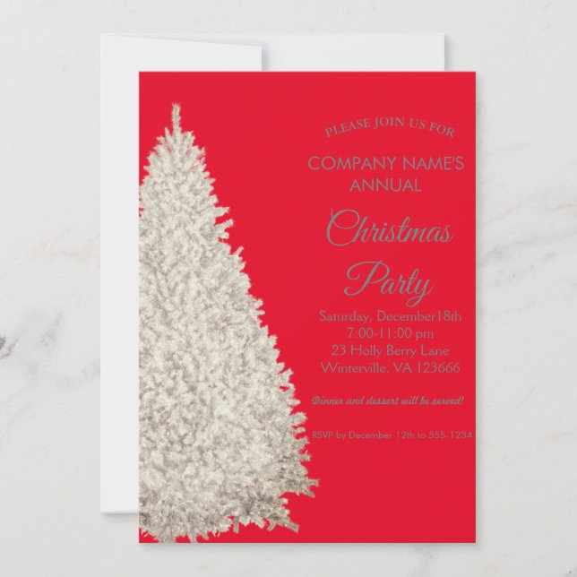 Elegant festive Christmas tree Invitation (Front)