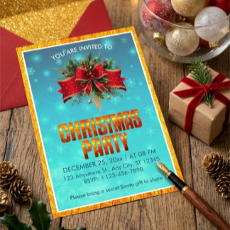 Elegant Festive Christmas Winter Holiday Party Invitation