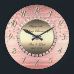 Elegant Festive  Diamonds 25th Wedding Anniversary Large Clock<br><div class="desc">Elegant diamonds wedding anniversary clock.</div>