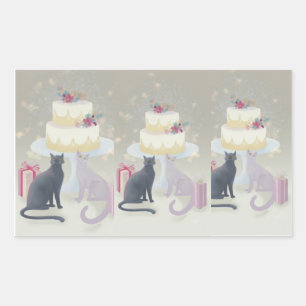 Elegant Festive Feline Celebration Sticker