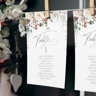 Elegant Festive Floral table number seating chart