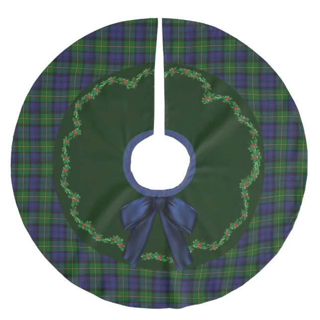 Elegant Festive Gordon Tartan Plaid Tree Skirt (Front)