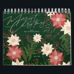 Elegant Festive Merry Christmas Poinsettia Holiday Calendar<br><div class="desc">***this design is part of a christmas holiday collection*** _______________________ this design template is fully editable and customizable by you the customer - click personalize further button if you with to move, add, delete or make major changes to the design _______________________ *if you have any DESIGN questions or need more...</div>