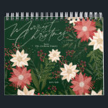 Elegant Festive Merry Christmas Poinsettia Holiday Calendar<br><div class="desc">***this design is part of a christmas holiday collection*** _______________________ this design template is fully editable and customizable by you the customer - click personalize further button if you with to move, add, delete or make major changes to the design _______________________ *if you have any DESIGN questions or need more...</div>