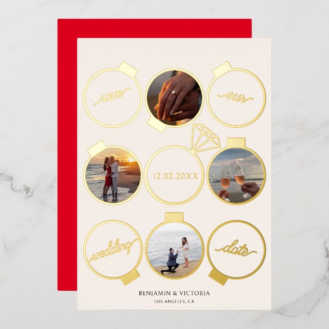 Elegant Festive Ornaments Holiday Save the Date (Front/Back)