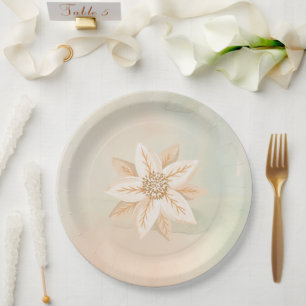 elegant festive winter christmas holiday paper plate