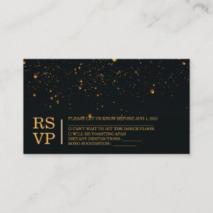 Elégant feu Sky Lantern Mariage Carte RSVP