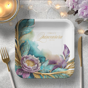 Elegant Fiesta Quinceanera ID1029 Paper Plate