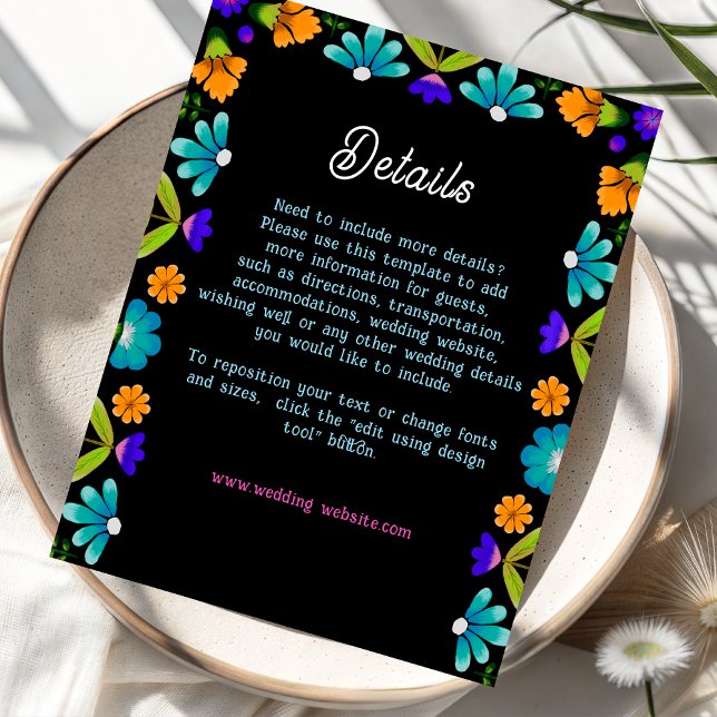 Elegant fiesta wedding details  enclosure card (Creator Uploaded)