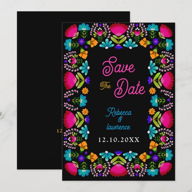 Elegant fiesta wedding  save the date (Front/Back)