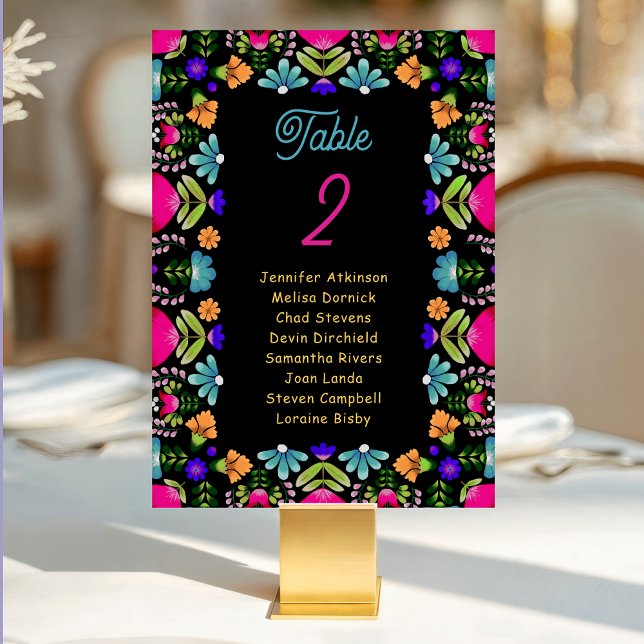 Elegant fiesta wedding seating  table number (Creator Uploaded)