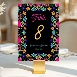 Elegant fiesta wedding table number