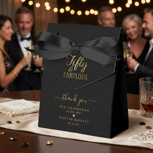Elegant Fifty and Fabulous! 50th Birthday Party Favor Box