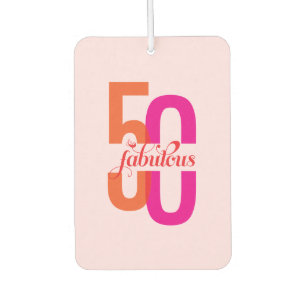 Elegant Fifty & Fabulous 50th Birthday Air Freshener