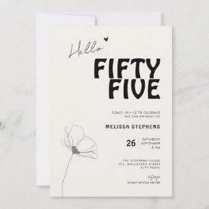 Elegant Fifty Five Bold Typography 55th Birthday Invitation