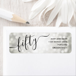 Elegant Fifty Silver Lights 50th Birthday