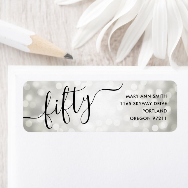 Elegant Fifty Silver Lights 50th Birthday (Insitu)