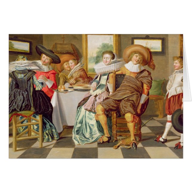 Elegant Figures Feasting at a Table (Front Horizontal)