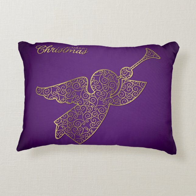 Elegant filigree angel accent pillow (Back)