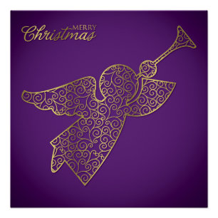 Elegant filigree angel poster