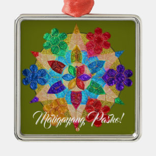 Elegant Filipino Parol Style, FilAm, Philippines Metal Ornament