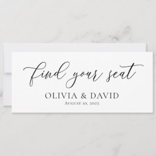 Elegant Find Your Seat Wedding Seating Chart Card