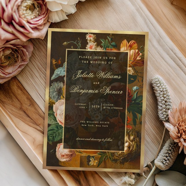 Elegant Fine Art Floral Still Life Wedding Invitation (Creator Uploaded)
