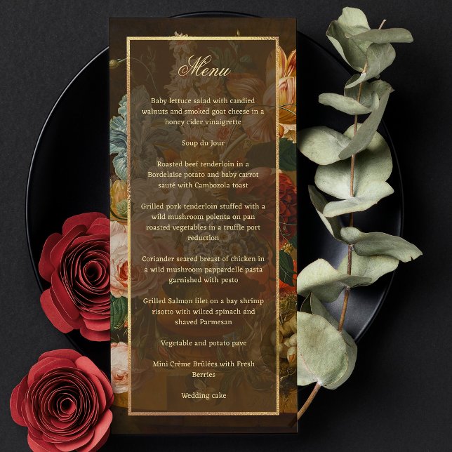 Elegant Fine Art Floral Still Life Wedding Menu (Creator Uploaded)