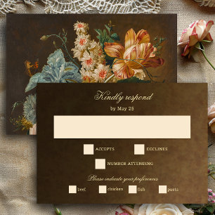 Elegant Fine Art Floral Still Life Wedding RSVP Card