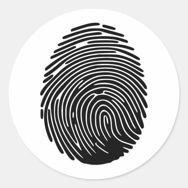 Elegant Fingerprint Art in Minimalist Style Classic Round Sticker (Front)