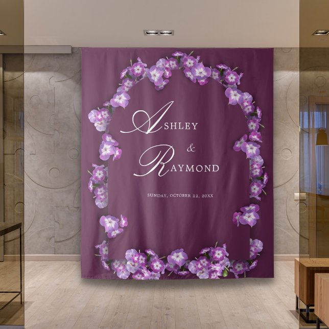 Elegant Finn Rustic Purple Lilac Arch Florals Tapestry (Creator Uploaded)
