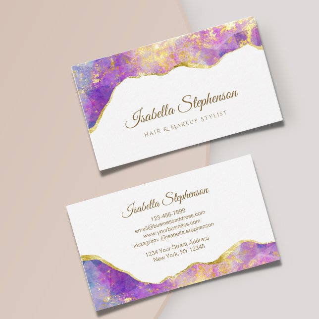Elegant Fire Opal Rainbow Gemstone Modern Business Card (Creator Uploaded)