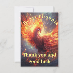 elegant fire phoenix thank you card