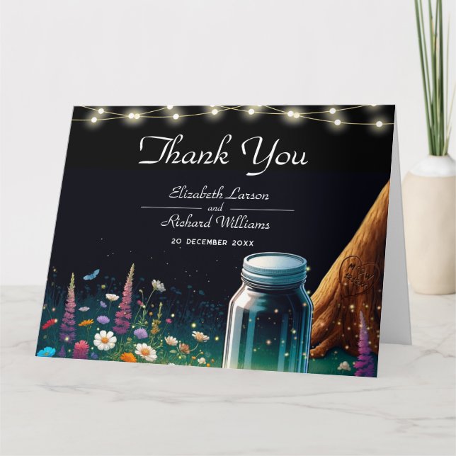 Elegant Firefly Rustic Wedding Invitation (Front)