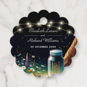 Elegant Firefly Rustic Wedding Invitation Favour Tags