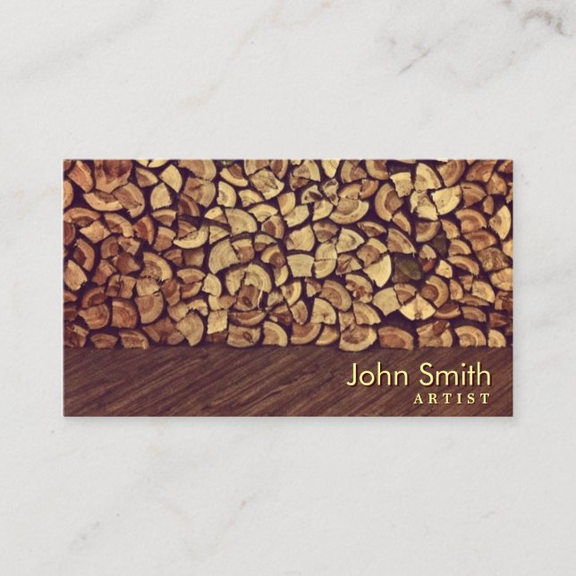 Elegant Firewood Artist Business Card (Front)