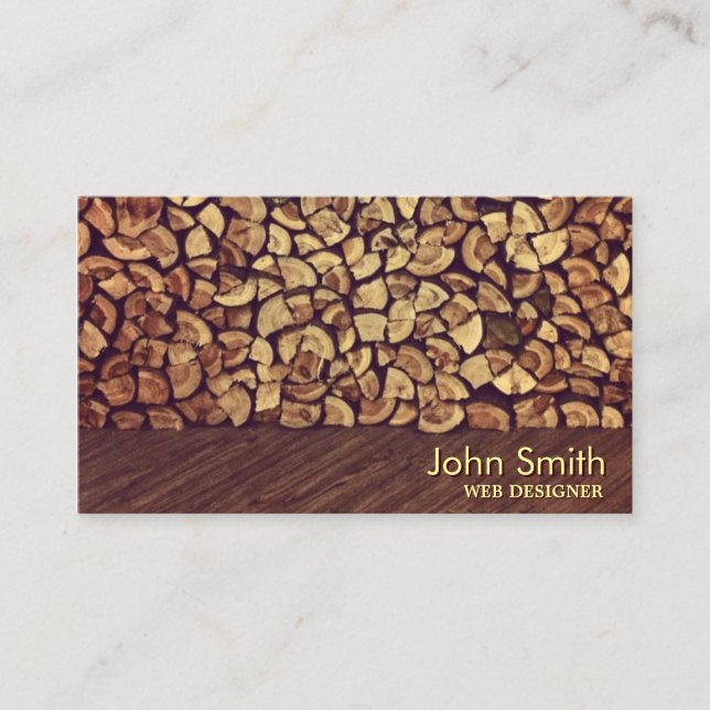 Elegant Firewood Web Design Business Card (Front)