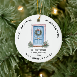 Elegant First Christmas In Our New Home Photo Ceramic Ornament
