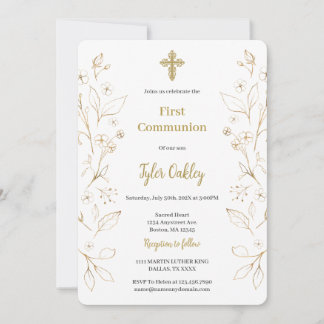 Elegant first communion  invitation