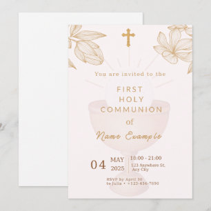 Elegant First Holy Communion Invitation