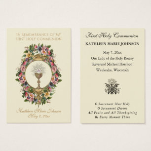 Elegant First Holy Communion Remembrance Card