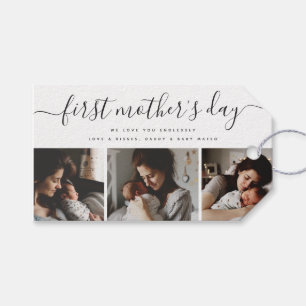 Elegant First Mother's Day Custom Photo Collage Gift Tags