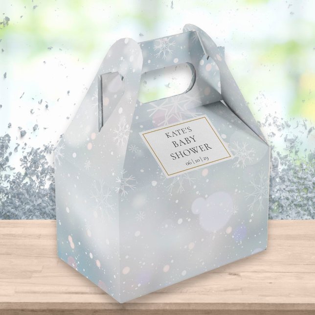 Elegant First Winter Snowflakes Baby Shower Favor Box (Creator Uploaded)