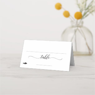 Elegant Fish Meal Option Wedding Place Card