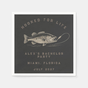 Elegant Fishing Themed Weekend Trip Bachelor Party Napkin